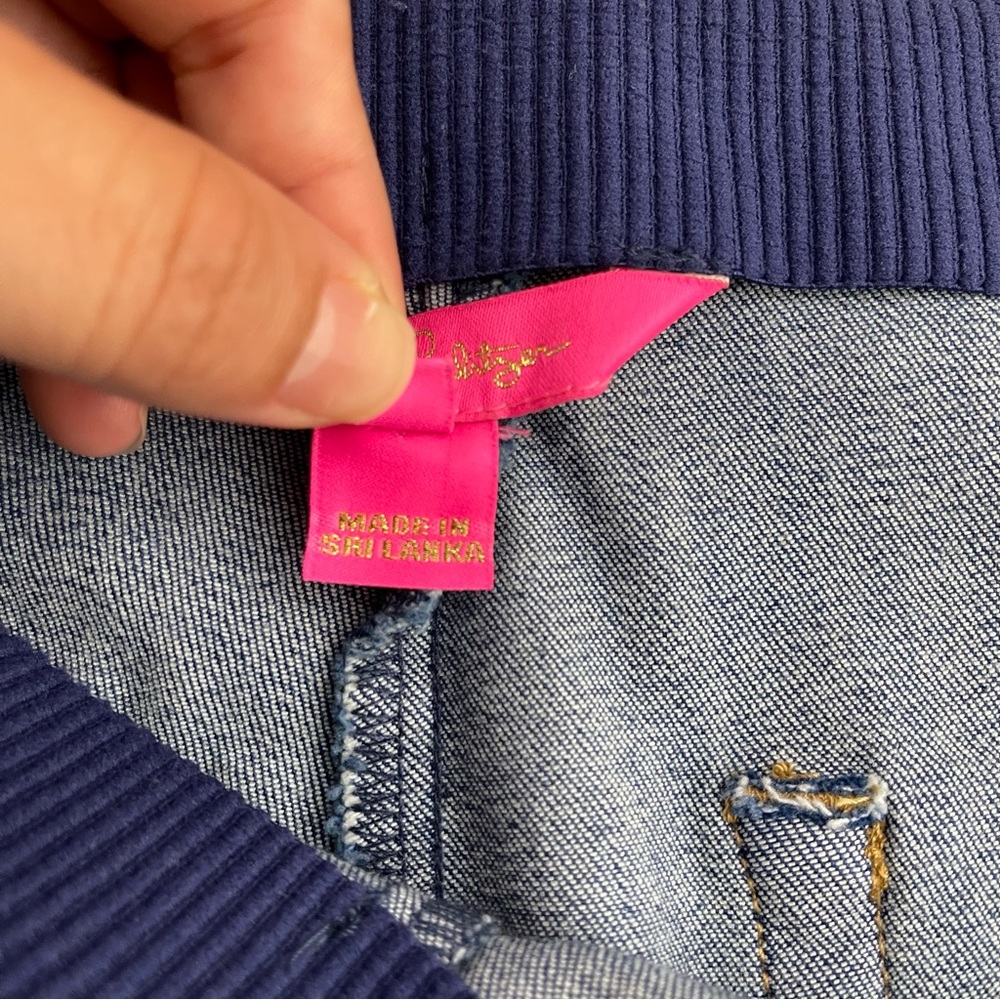 Lilly Pulitzer Ocean Cay High Rise Crop Flare Jeans Size 4 Retro 70’s - Picture 12 of 16
